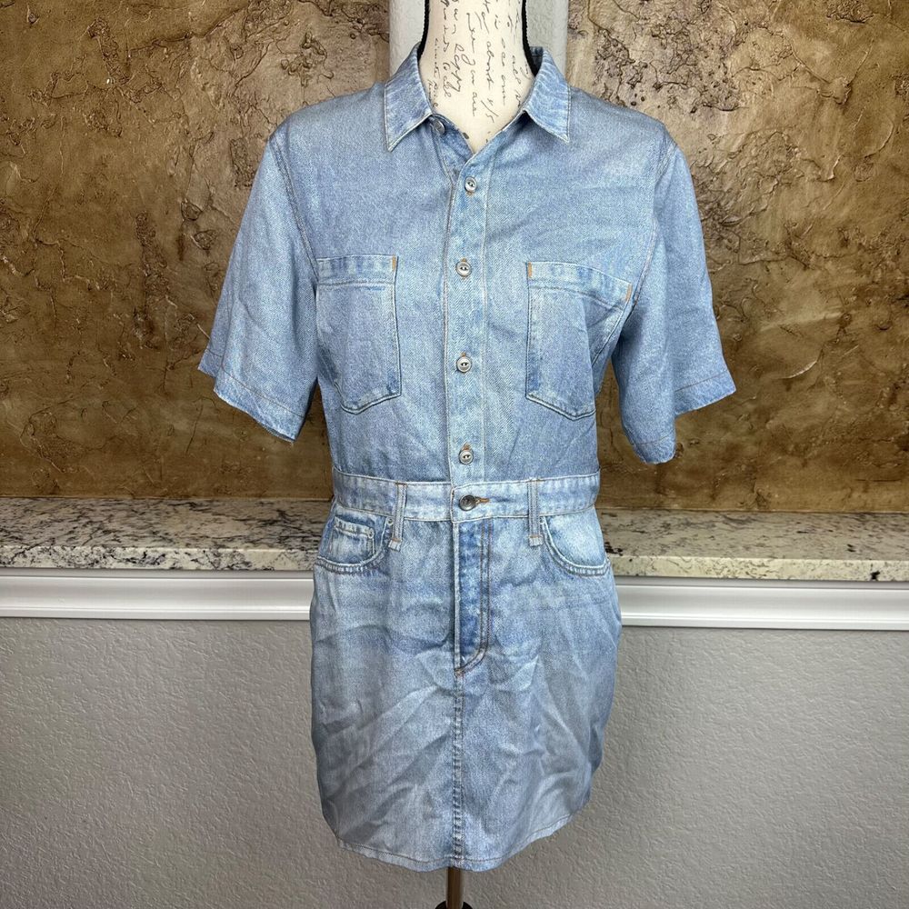 rag & bone Light Blue Denim Mini Dress